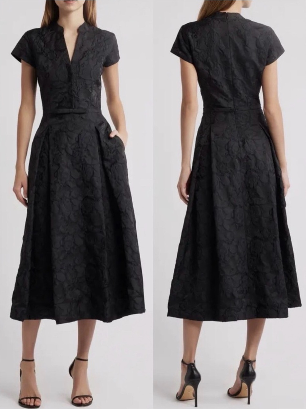 ✨ISO✨ Sachin + Babi Hanna Floral Cloqué Cocktail Midi Dress - size 8